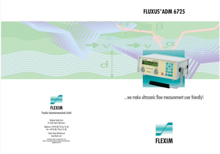 FLEXIM Portable Liquid Flowmeter Advance Siam Tech Co., Ltd.