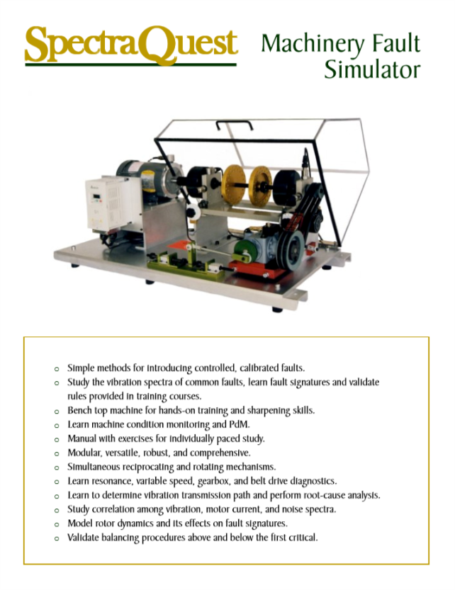 SpectraQuest Inc.,: Balancing/Bearing Fault Simulator