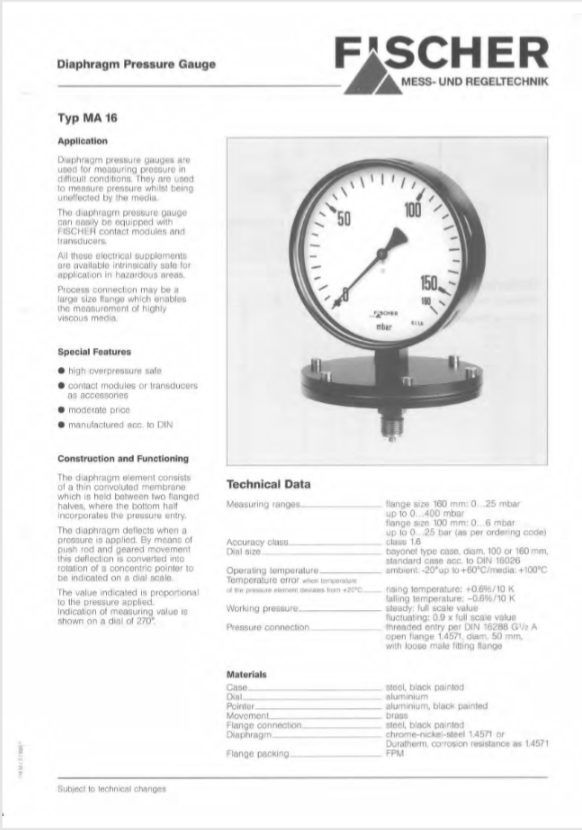 FISCHER TEMP/HUMIDITY GAUGE - Dial w/ White Face & Brass Case